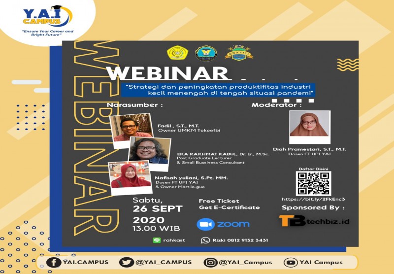 Webinar “Strategi dan peningkatan produktifitas industri kecil menengah di tengah situasi pandemi”