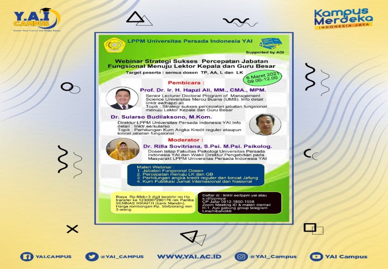 Webinar Strategi Sukses Percepatan Jabatan Fungsional MenujuLektor Kepala dan Guru Besar