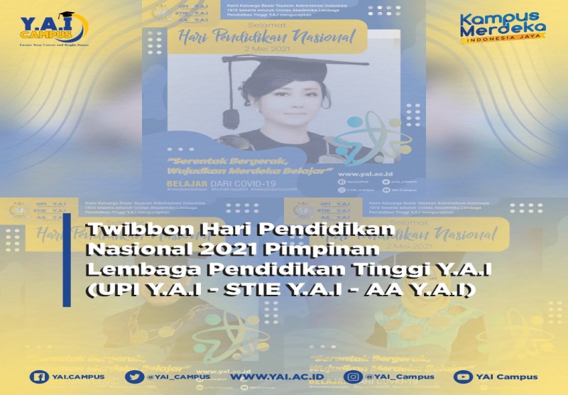 Twibbon Hari Pendidikan Nasional 2021 Pimpinan Lembaga Pendidikan Tinggi Y.A.I (UPI Y.A.I - STIE Y.A.I - AA Y.A.I)