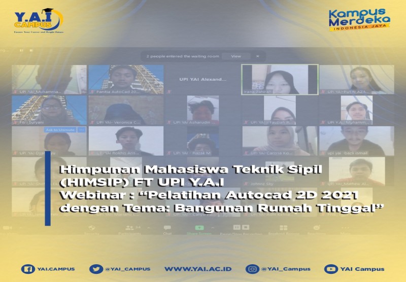 Webinar "Pelatihan Autocad 2D 2021 Dengan Tema : bangunan Rumah Tinggal"